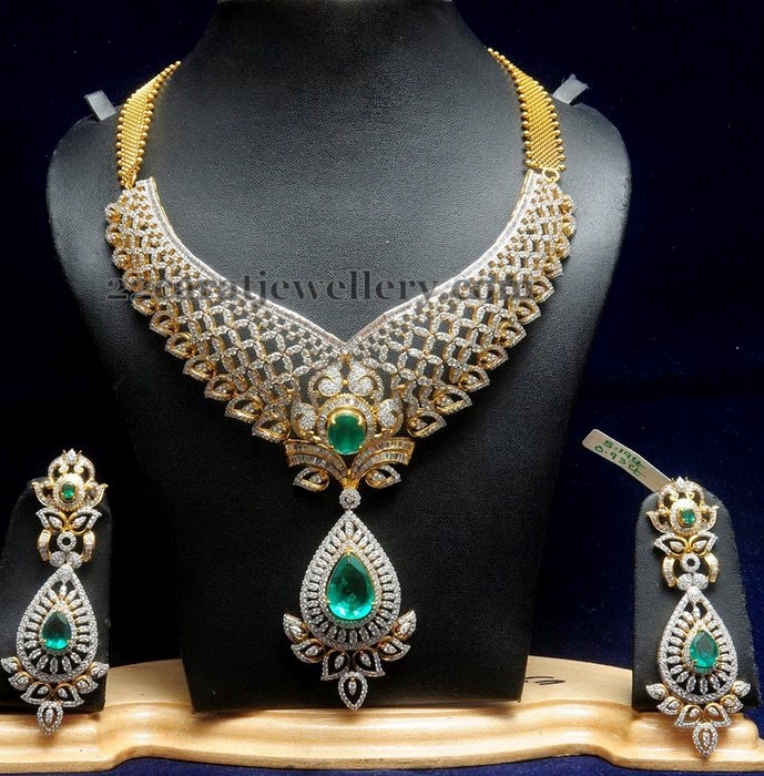 24 Lakhs Diamond Bridal Set - Jewellery Designs