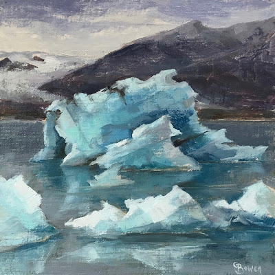 #119 ‘Icebergs, Jokulsarlon Iceland 4’ 8×8″