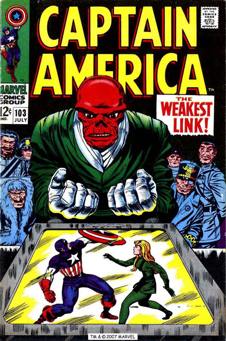 Captain America v1 #103 marvel comic book cover art by Jack Kirby