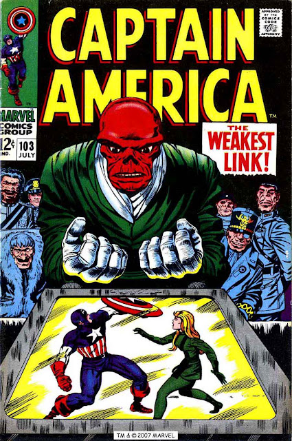 Captain America v1 #103 marvel comic book cover art by Jack Kirby Captain America v1 #103 marvel comic book cover art by Jack Kirby