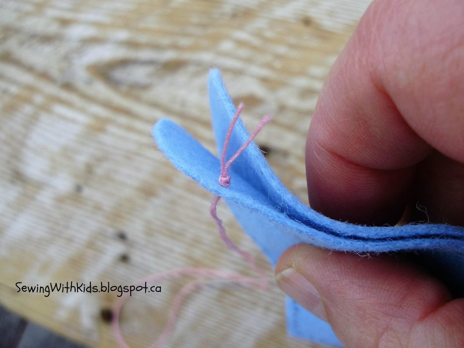 Sewing with Kids How to Anchor Thread and Begin a Line of Stitching