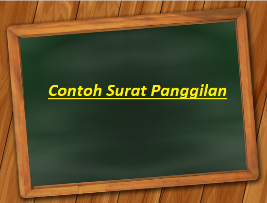 Contoh Surat Panggilan Dan Orang Tuawali Ke Sekolah