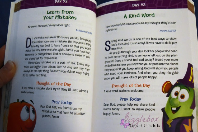 Daily Devotionals with VeggieTales Gigglebox Tells it Like it is