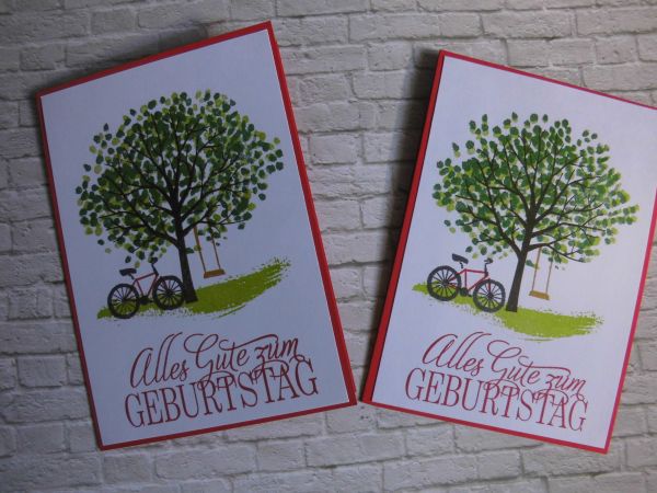 Gestanzt Und Gestempelt Alles Gute Zum Geburtstag Mit Baum