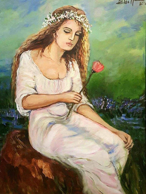 Mujer con flor, Elsa Núñez