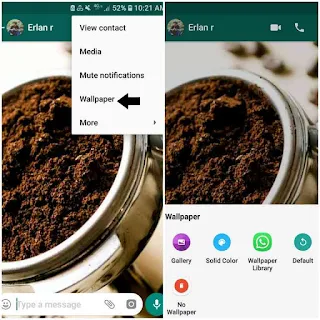 Cara mengubah wallpaper whatsapp via chat