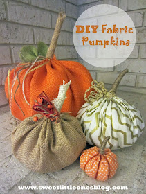 DIY Fabric and Burlap Pumpkins - www.sweetlittleonesblog.com