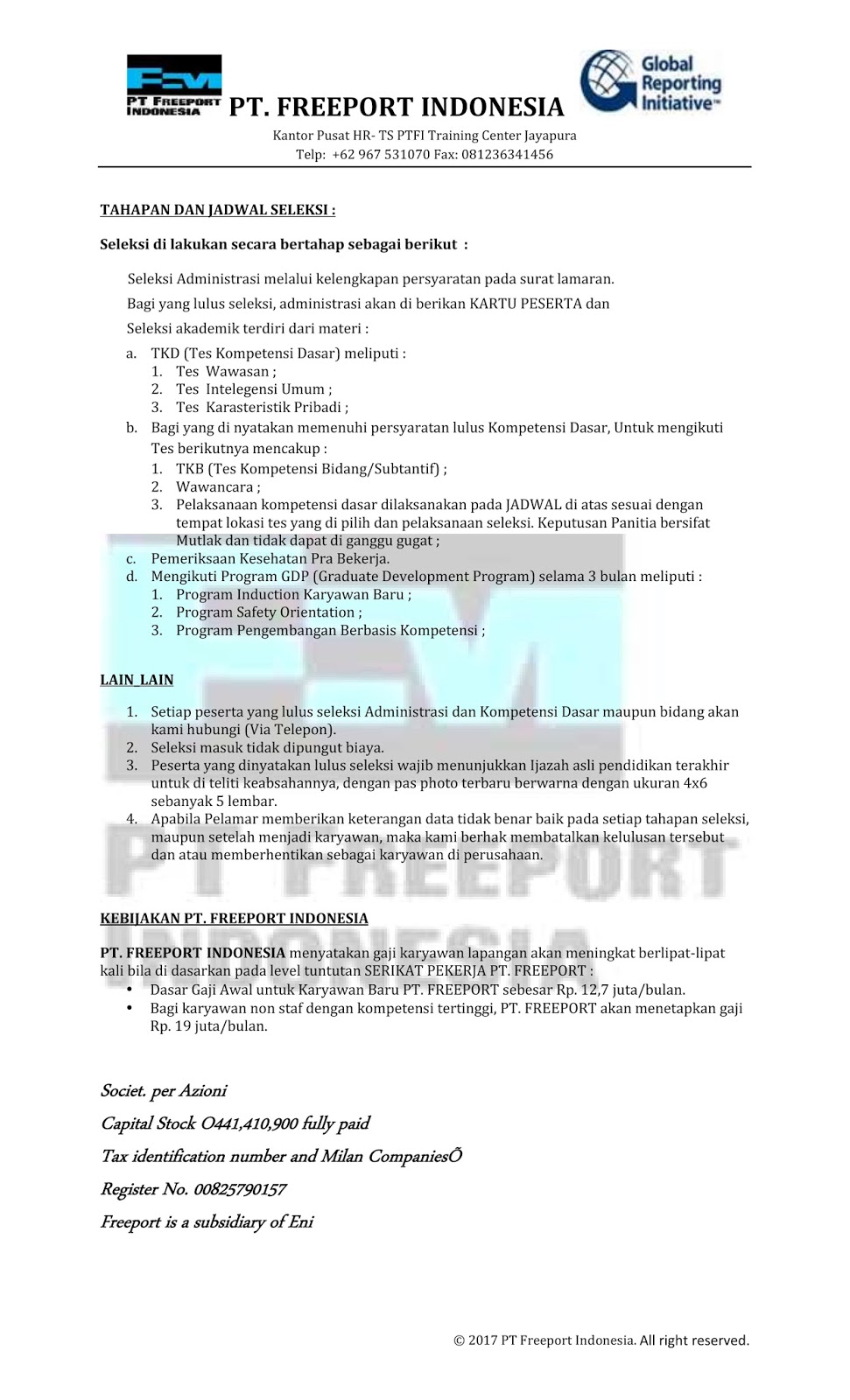 Hati Hati Surat Undangan Interview Pt Freeport Indonesia Ya