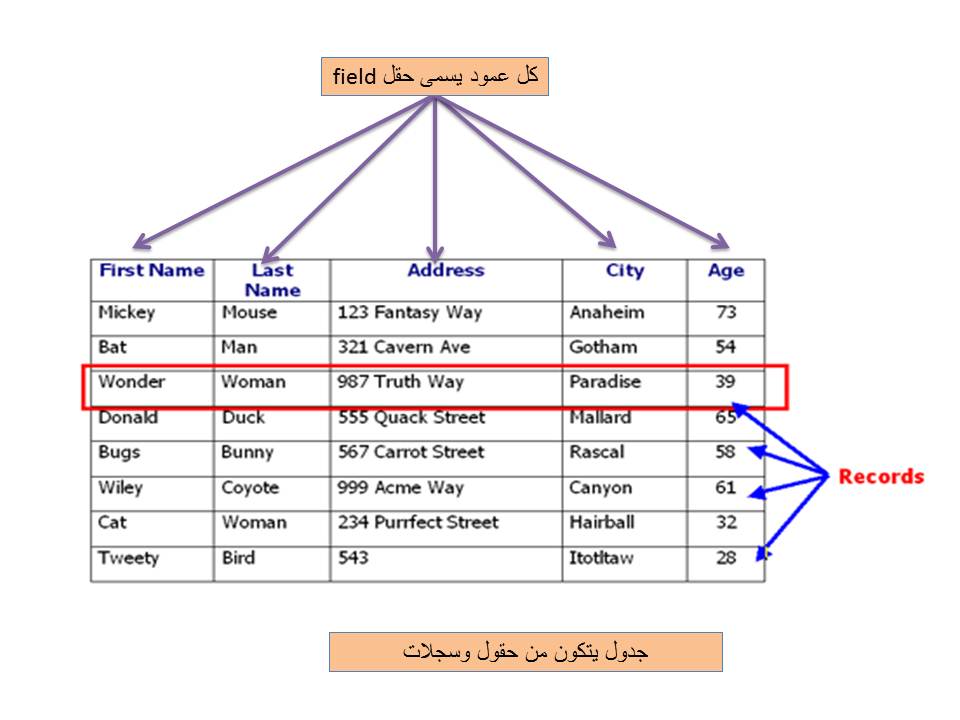 الدرس 7 شرح طريقة إنشاء الجداول في وضع Datasheet View فى الاكسس Microsoft Access مدرسة الويب Web School
