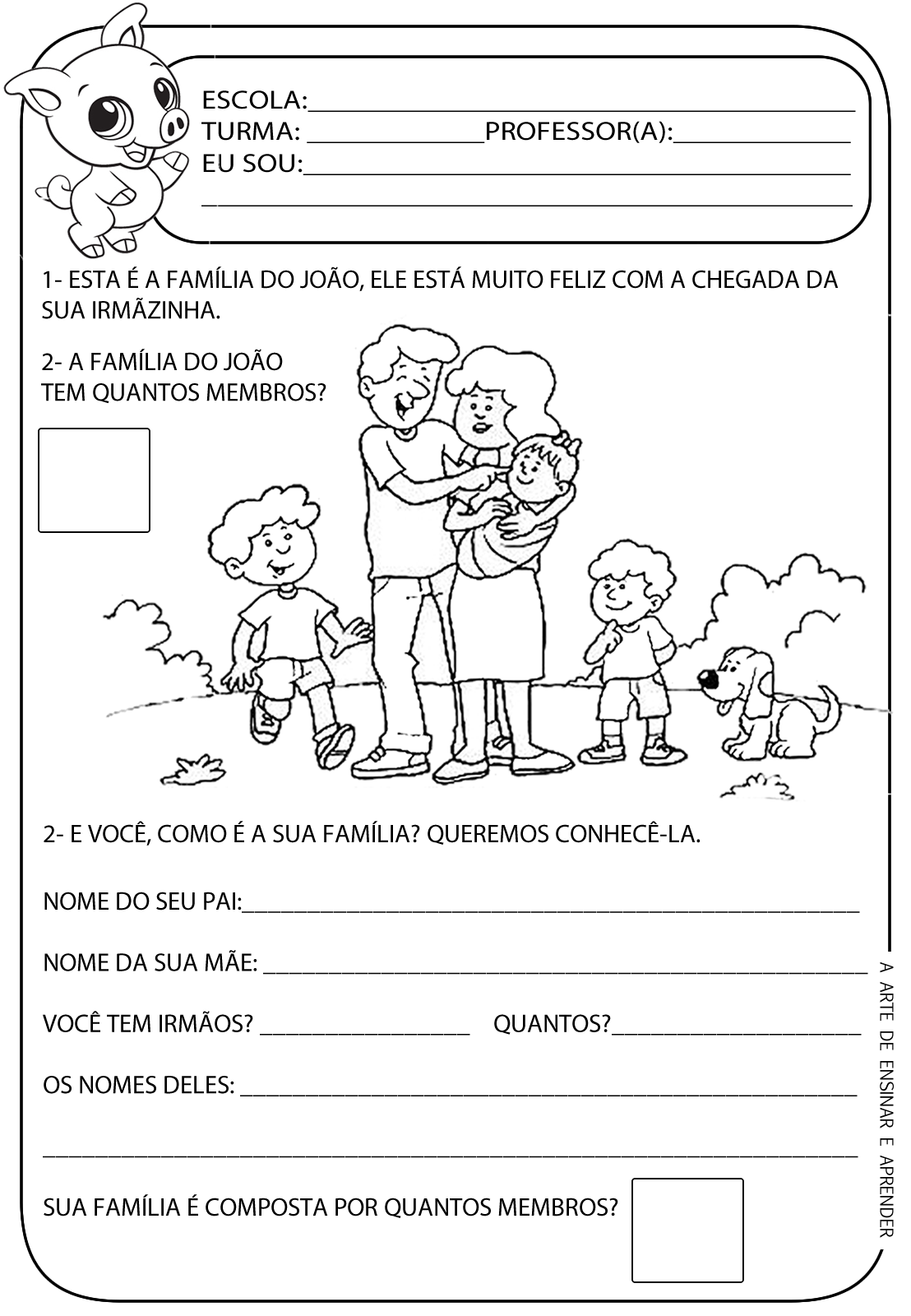 ATIVIDADE PRONTA - FAMÍLIA SILÁBICA X - A Arte de Ensinar e Aprender