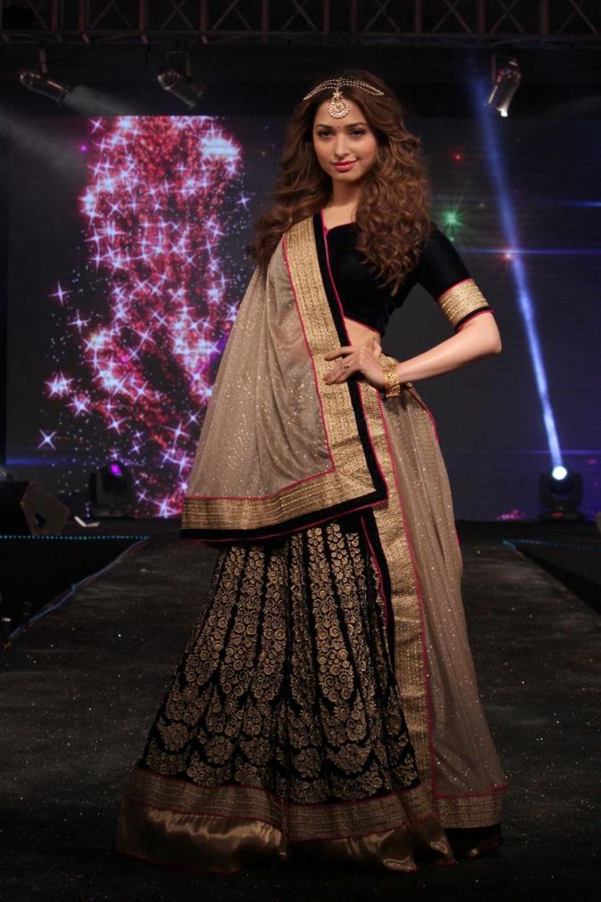 Beautiful Marathi Model Tamannaah In Black Dress Fashion Show New Delhi