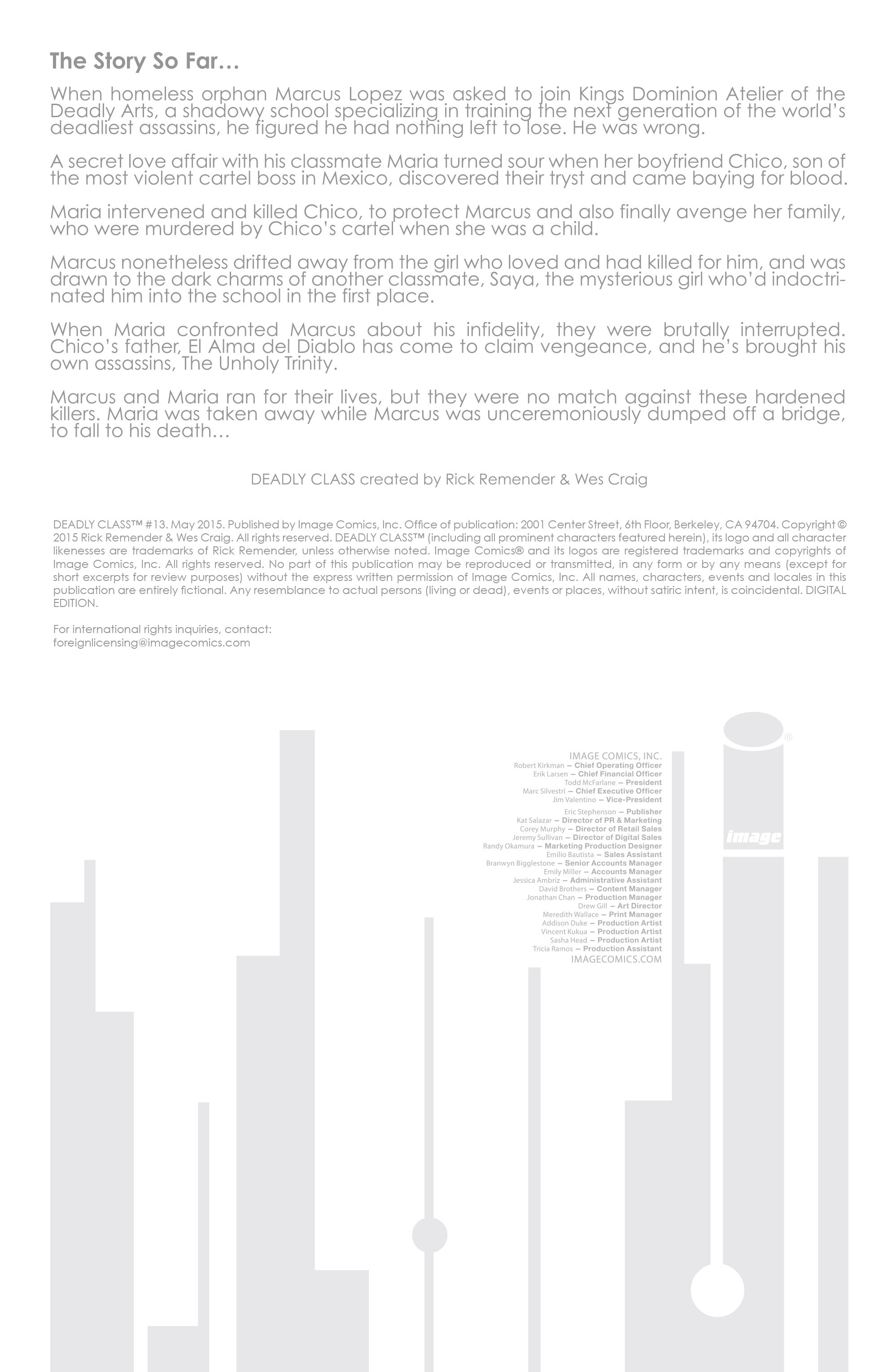 Read online Deadly Class comic -  Issue #13 - 2