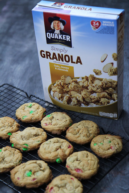 Make these delicious Mini Monster Cookies with Granola in no time for the holiday season. They use fantastic mix-ins, as well as the new Quaker® Simply Granola.