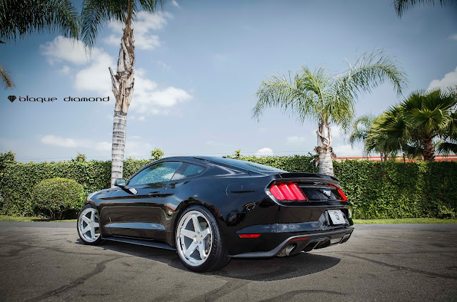 2016 Ford Mustang Ecoboost With 20 Inch BD-21’s in Silver - Blaque Diamond Wheels