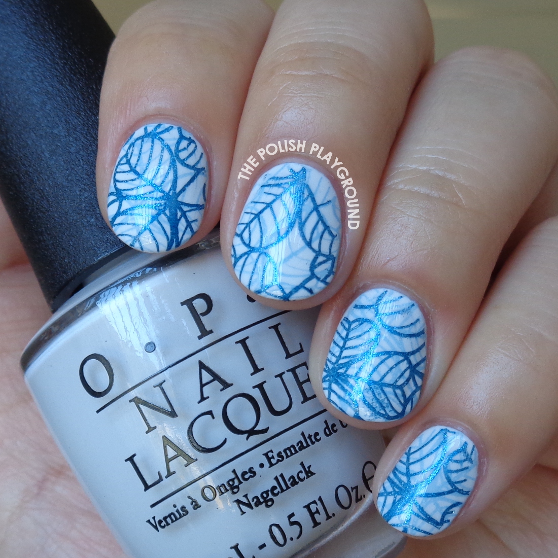 The Polish Playground: Double Blue Leafy Stamping