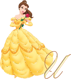 Abecedario de Bella con Vestido Tintineante. Belle with Sparkling Dress Alphabet.