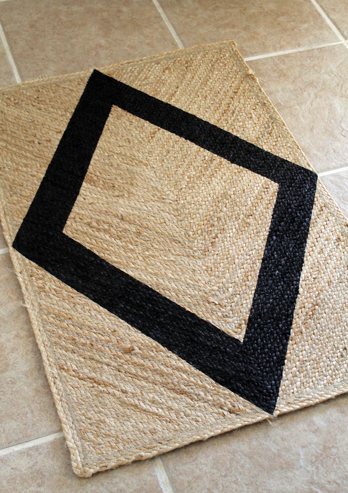 Hammers and High Heels DIY West Elm Diamond Jute Rug