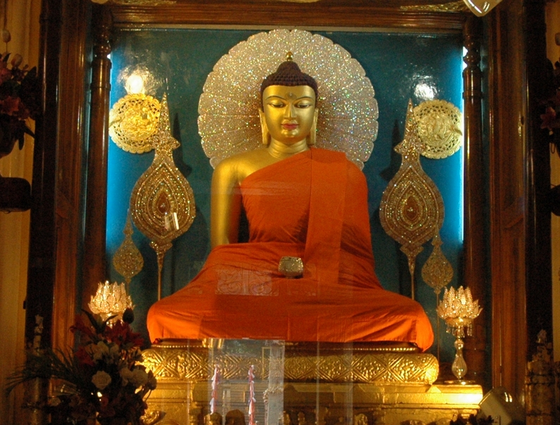 The Buddha and the Mahabodhi Temple Bodhgaya, Bihar, 2500 years old