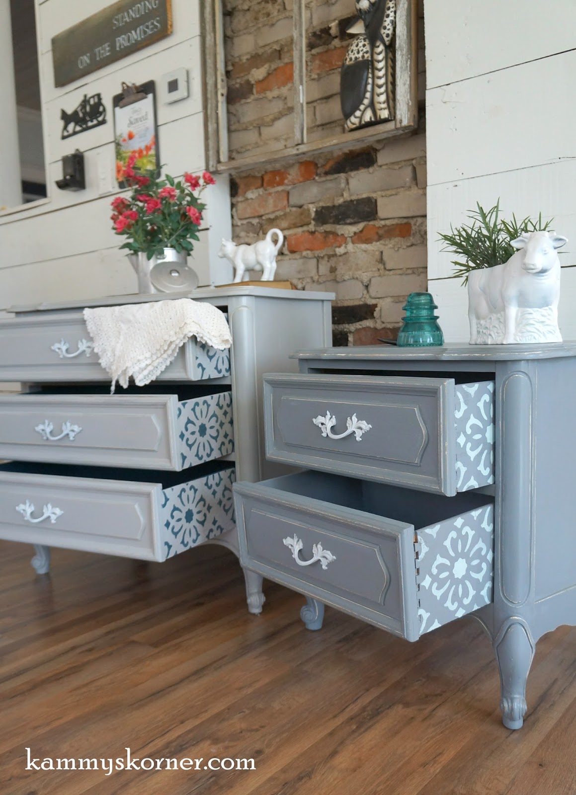 Kammy's Korner Delightful Details! French Provincial Nightstands With