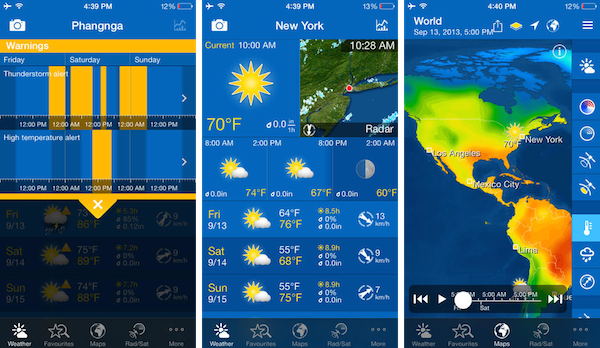 Weather Pro app for iphone