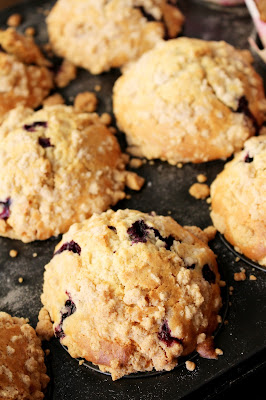 Muffins crocantes de mirtilo
