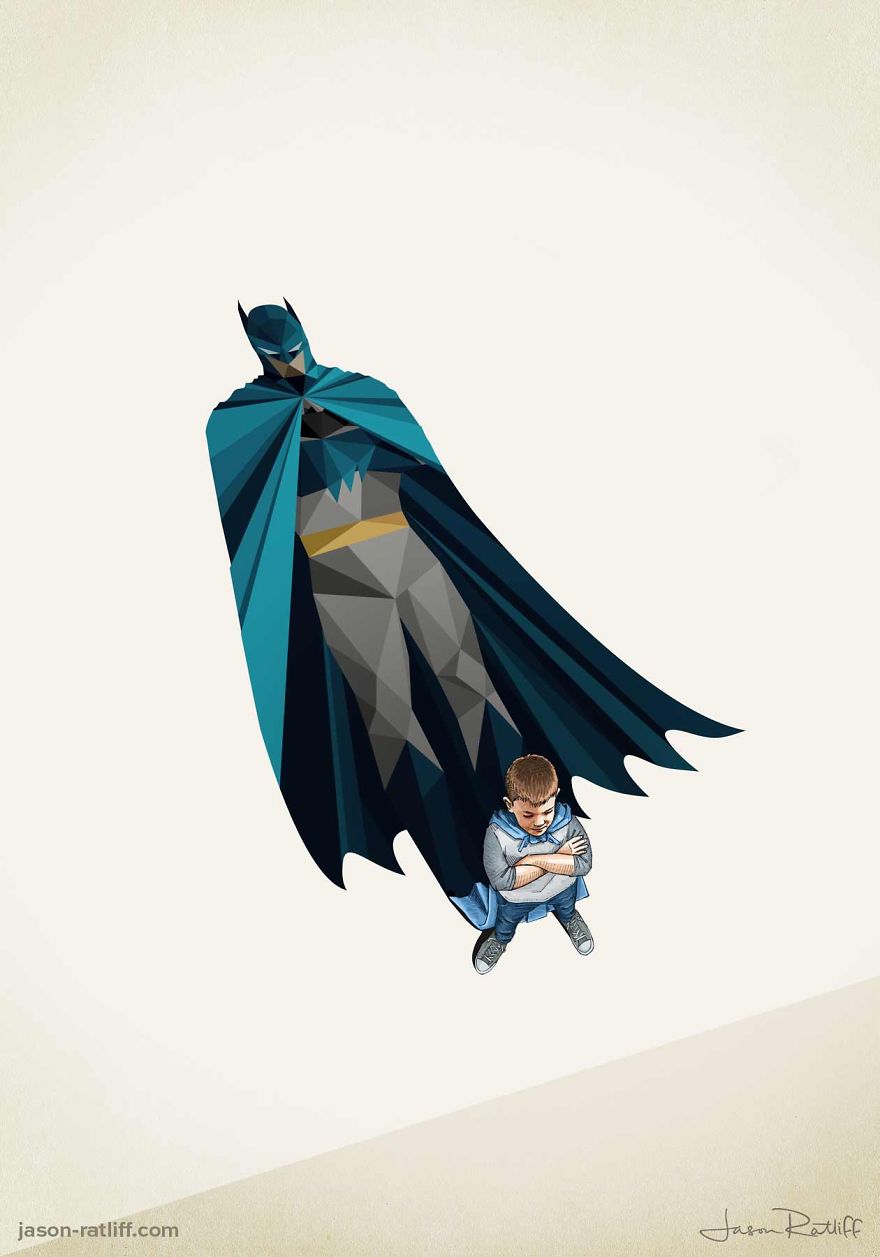 06-Batman-Bruce-Wayne-Jason-Ratliff-Comic-Book-Heroes-in-Super-Shadows-Illustrations-www-designstack-co