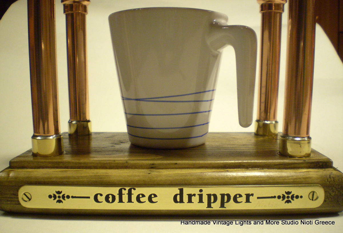 STUDIO NIOTIS Vintage copper coffee dripper with HARIO parts by