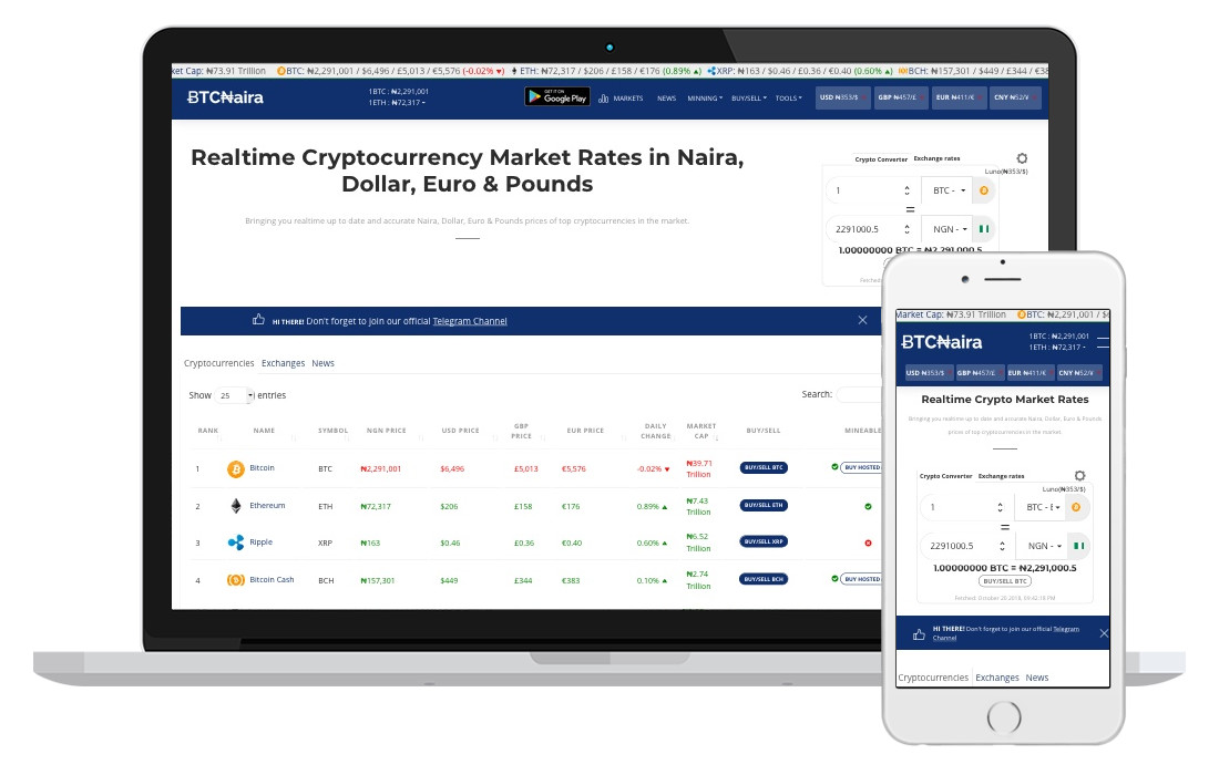 BTCNaira website v2.0 is Here, More Cryptocurrencies and New Features  