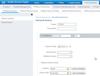 Adding a switch to Cisco ISE