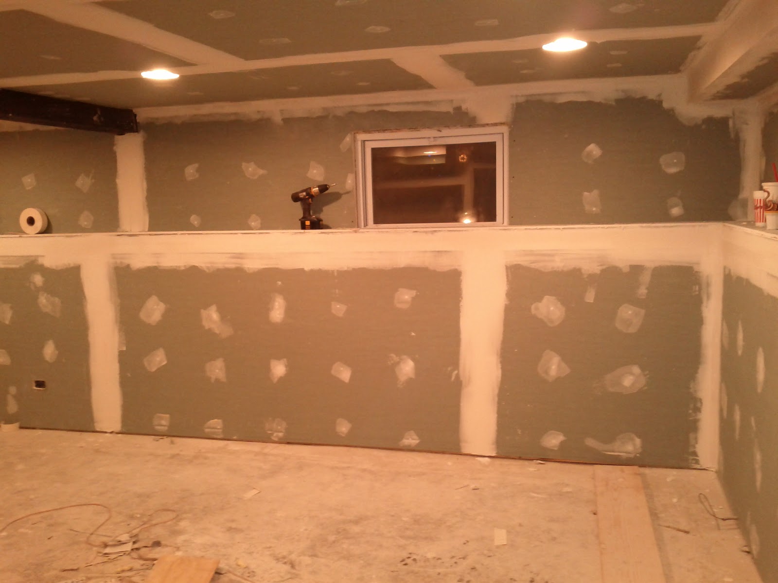 Second Coat Basement Drywall Mud