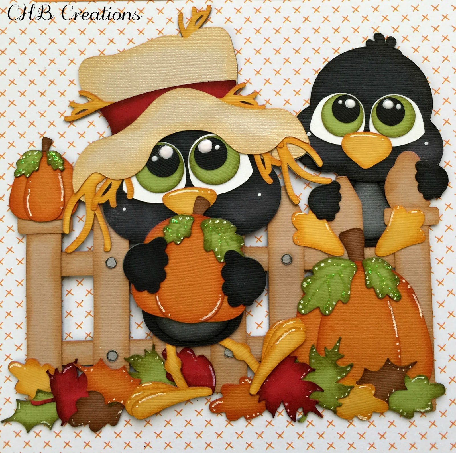 CHB Creations Fall Season Crows Scrapbook Layout