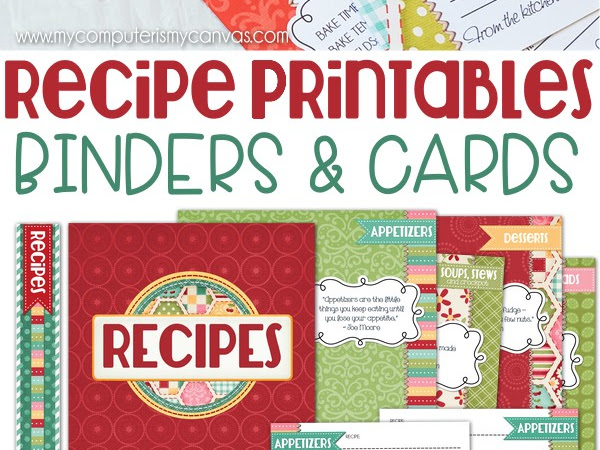 RECIPE BINDER PRINTABLES & CARDS! {Red Edition}