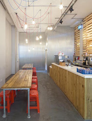 thai restaurant grab kitchen interior simple street minimalis joy dezeen tables cafe london layout wood studio iron corrugated bar wall