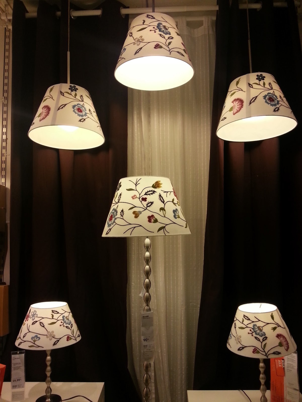 ikea dan aydinlatma urunleri masa lambalari abajurlar sarkitlar