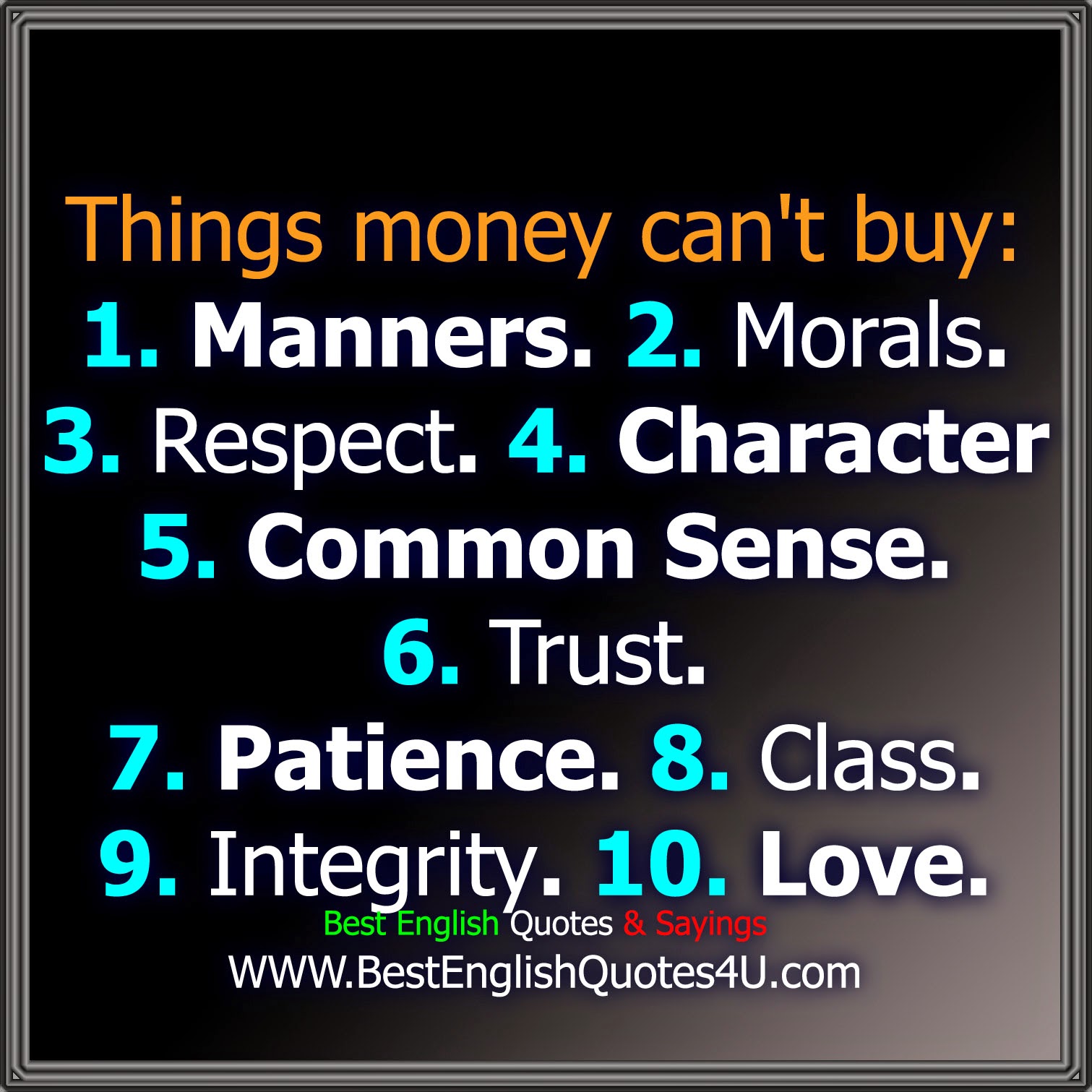 Things money can t