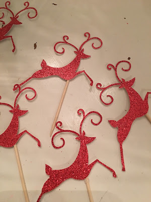 Christmas cupcake toothpics, Cricut, Glitter Christmas Toothpics, Sled toothpics, Christmas tree toothpicks, Deer head toothpicks. Cupcake toppers.