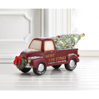 Light-Up Red Wreath Truck - Giftspiration