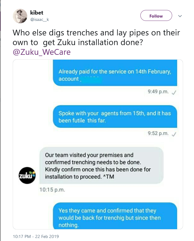 Zuku Has The Worst Customer Care Service Ever! You Won't Believe What They Told A Client