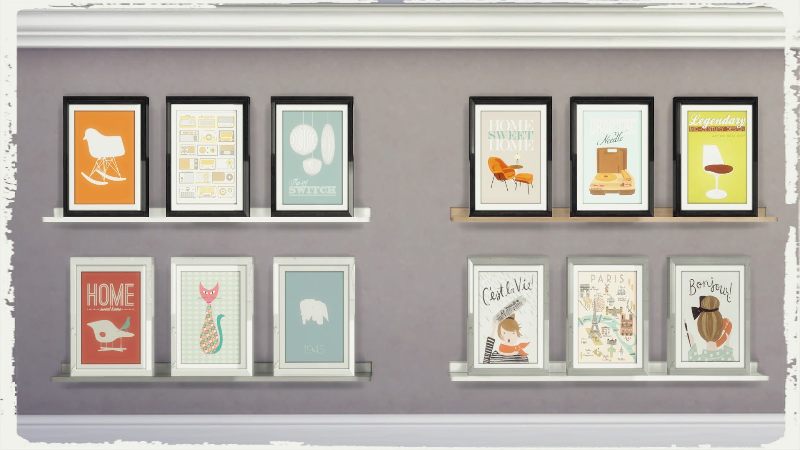 Sims 4 Paintings and Armchair Dinha