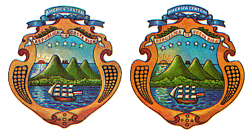 Autocollant 3D En Résine Des Armoiries Du Costa Rica - Blason National, Décoration Voiture, Casque, Ordinateur, Qualité