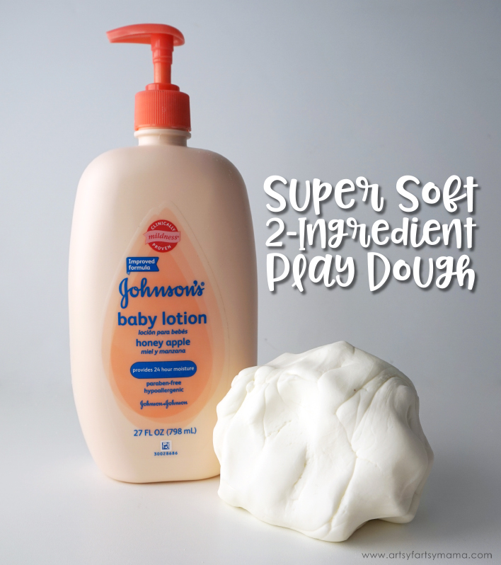Super Soft 2-Ingredient Play Dough made with Baby Lotion #JohnsonsBeautyHack