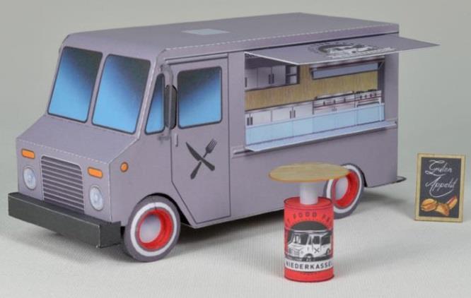 PAPERMAU Street Food Truck Paper Model In 1 40 Scale By Kallboys