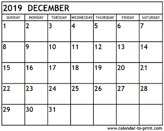 Free Printable Calendar December 2019 Free Printable Calendar December 2019