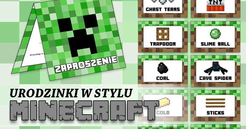 Wydziwianki Rudej Urodziny W Stylu Minecraft Zaproszenia I