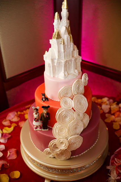 Disneyland Wedding Cake Pink and Orange