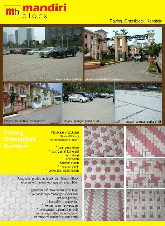 Mandiri Block - Brosur Paving Block , Grassblock , Conblock , Kanstin , Kanstein