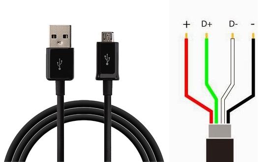 Micro USB Data cable Pin internal connections Diagram ~ OCTADROID