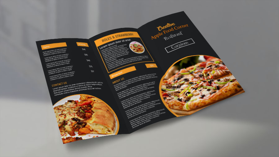 restaurant trifold brochure design photoshop tutorial make trifold brochure