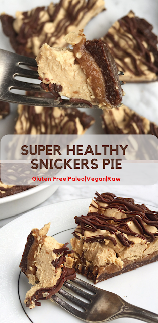Super Healthy Snickers Pie (Gluten Free, Paleo, Vegan, Raw)