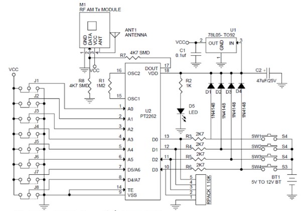 Pt2262 Circuit Diagram
